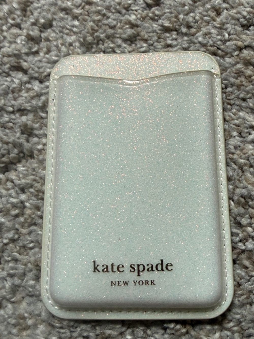 kate spade Glitter Adhesive Phone Card Holder in Light Pearl Pink Sparkle
